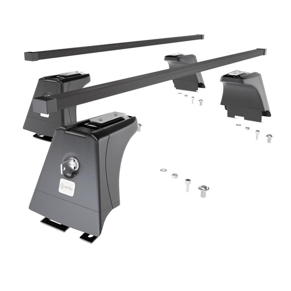 Základný nosič na strechu auta pre Toyota Avensis mk III Kombi (2009-2019) - čierny priečny nosič - montážne body - Oceľ