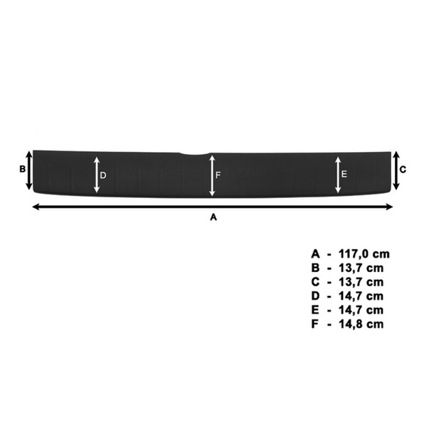 Čierny kryt zadného nárazníka pre Peugeot Expert Van (2007-2016)