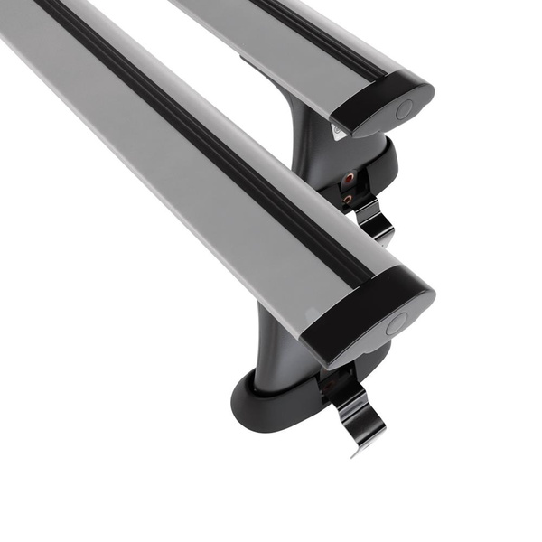 Základný nosič na strechu auta pre Alfa Romeo Giulietta Hatchback (2010-2020) - strieborný priečny nosič - bez montážnych prvkov - Hliník