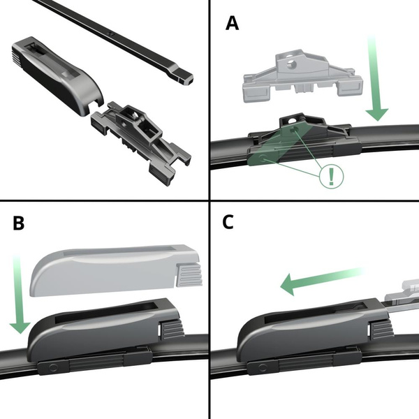 Automobilové stierače na predné sklo pre Renault Megane IV GrandCoupé, Grandtour, Hatchback (12.2015-....) - ploché lišty