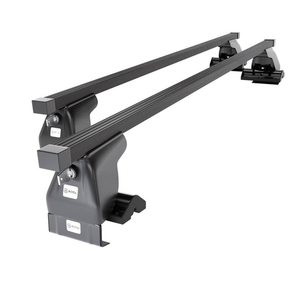 Základný nosič na strechu auta pre Volkswagen Polo FUN Hatchback (2003-2014) - čierny priečny nosič - bez montážnych prvkov - Oceľ