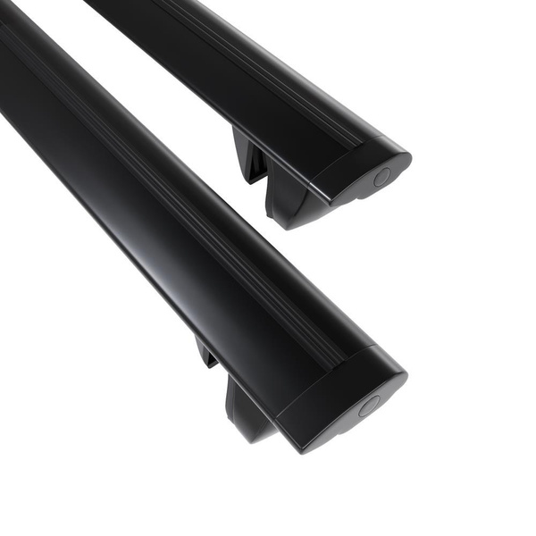 Základný nosič na strechu auta pre Mini Hatch F55, F56 Hatchback (2015-2024) - čierny priečny nosič - integrované zábradlia - Hliník