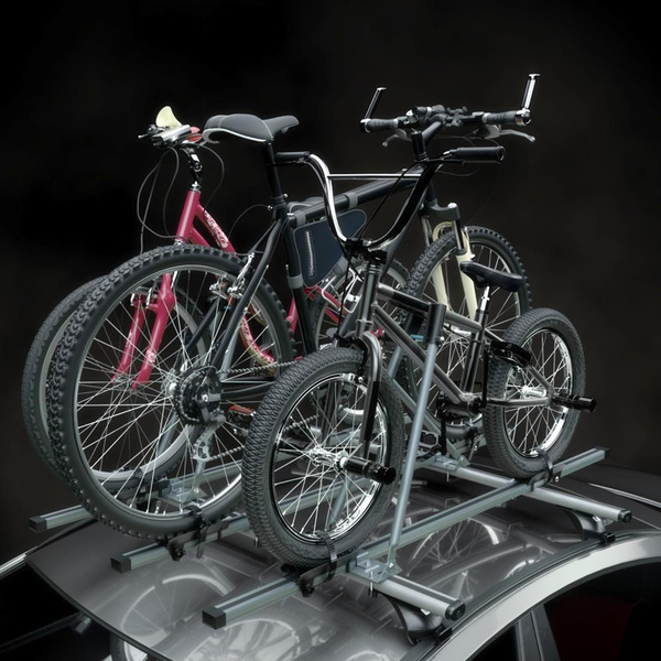Nosič na bicykle na strechu auta, Hliníkový držiak bicyklov na strechu auta - 3xM-08