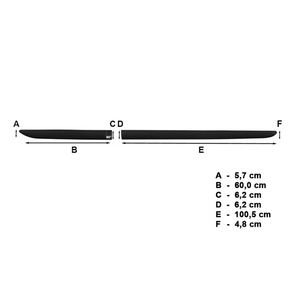 Čierne bočné lišty pre Mitsubishi Outlander II SUV (2006-2013) - (dĺžka líšt: 1005mm; 600mm)