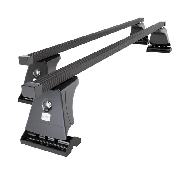 Základný nosič na strechu auta pre BMW Seria 1 E87 Hatchback (2004-2011) - čierny priečny nosič - montážne body - Oceľ