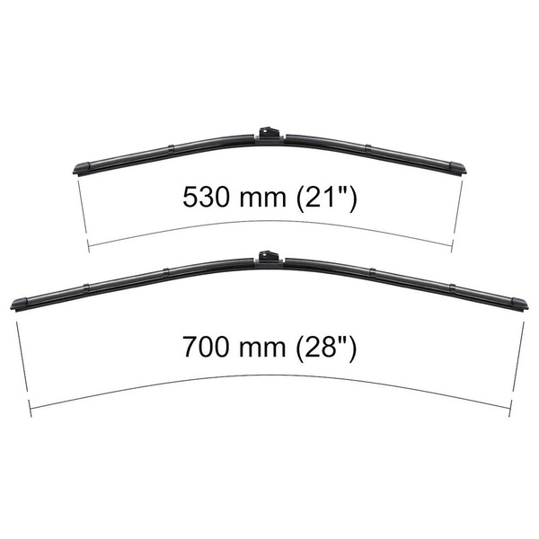 Automobilové stierače na predné sklo pre Mercedes-Benz GL X164 SUV (02.2006-12.2012) - ploché lišty