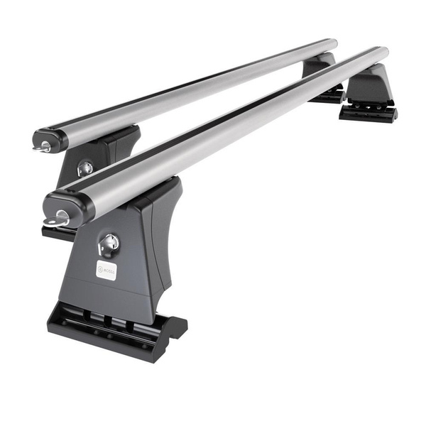 Základný nosič na strechu auta pre BMW Seria 6 G32 Gran Turismo (2018-2023) - strieborný priečny nosič - montážne body - Hliník