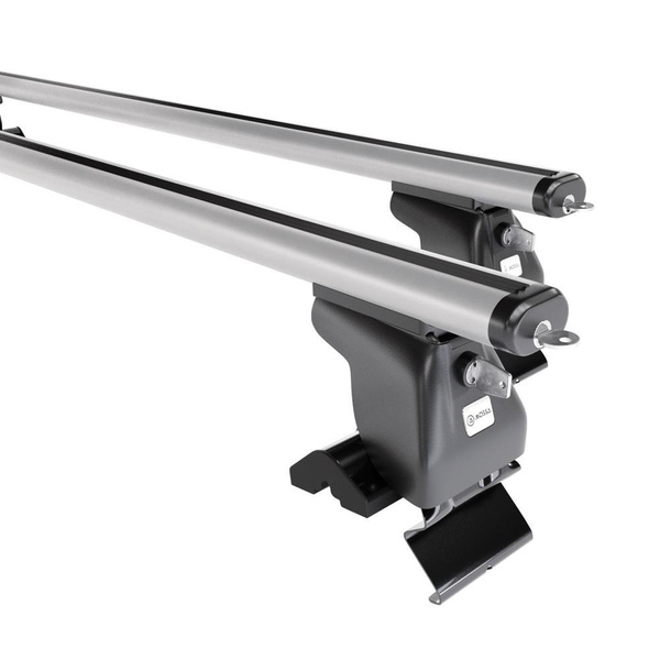 Základný nosič na strechu auta pre Hyundai H-1 Van (2008-2021) - strieborný priečny nosič - bez montážnych prvkov - Hliník