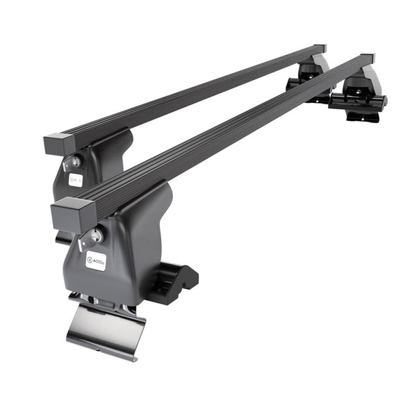 Základný nosič na strechu auta pre Nissan Almera mk II Hatchback (2000-2006) - čierny priečny nosič - bez montážnych prvkov - Oceľ