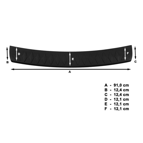 Čierny kryt zadného nárazníka pre Mitsubishi Lancer X Sportback (2008-2016)
