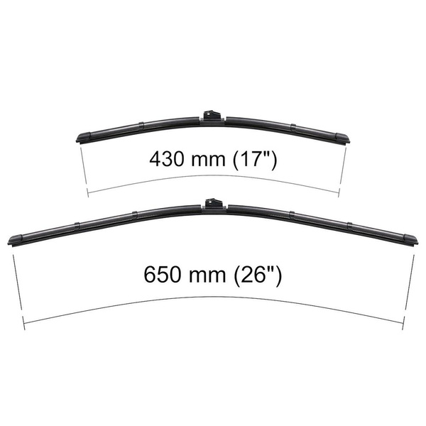 Automobilové stierače na predné sklo pre Ford Focus II Hatchback, Kombi, Sedan (07.2004-12.2011) - ploché lišty