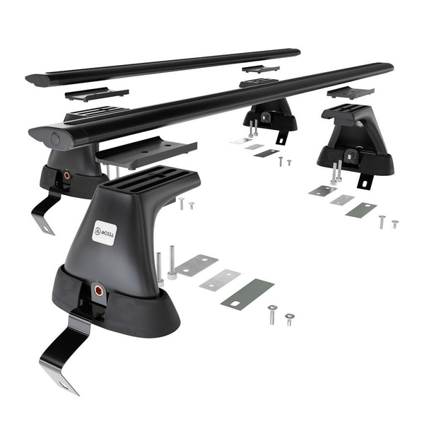 Základný nosič na strechu auta pre Fiat Bravo Hatchback (2007-2014) - čierny priečny nosič - bez montážnych prvkov - Hliník