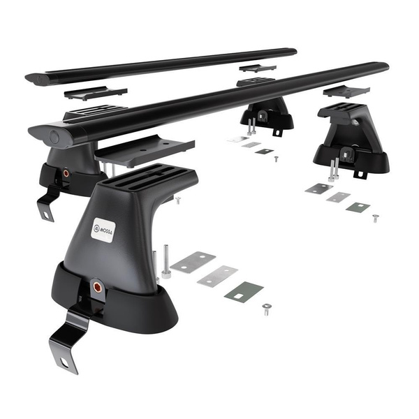 Základný nosič na strechu auta pre Alfa Romeo Giulietta Hatchback (2010-2020) - čierny priečny nosič - bez montážnych prvkov - Hliník