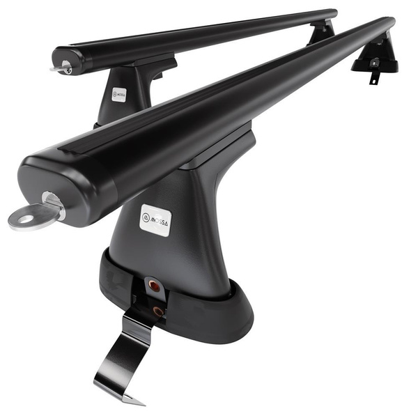 Základný nosič na strechu auta pre Fiat Bravo Hatchback (2007-2014) - čierny priečny nosič - bez montážnych prvkov - Hliník