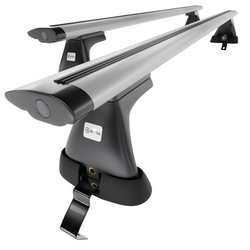 Základný nosič na strechu auta pre Skoda Octavia mk II Liftback (2009-2012) - strieborný priečny nosič - bez montážnych prvkov - Hliník