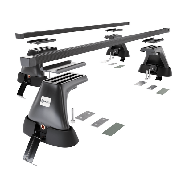 Základný nosič na strechu auta pre Alfa Romeo 166 Sedan (2004-2007) - čierny priečny nosič - bez montážnych prvkov - Oceľ