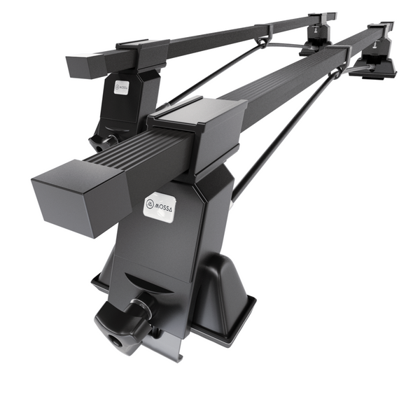 Základný nosič na strechu auta pre Daewoo Nexia Hatchback (1995-2006) - čierny priečny nosič - montážne body - Oceľ