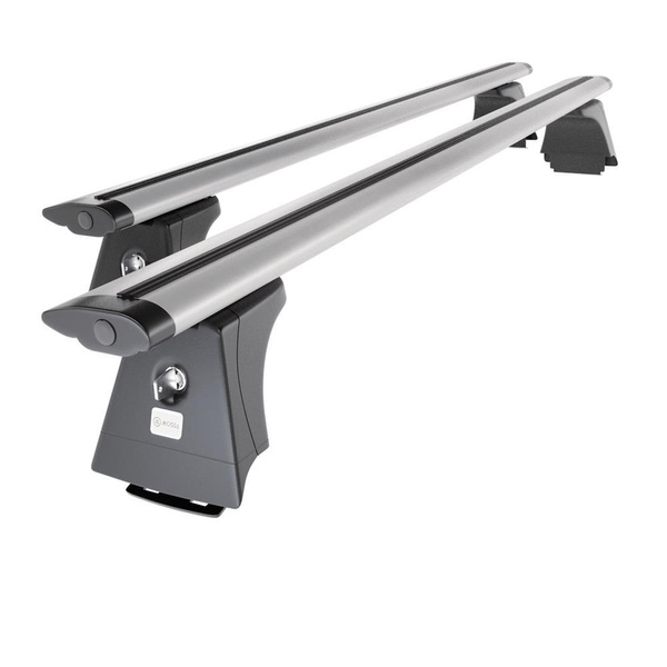 Základný nosič na strechu auta pre Toyota Avensis mk III Kombi (2009-2019) - strieborný priečny nosič - montážne body - Hliník