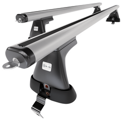 Základný nosič na strechu auta pre Volvo V50 Kombi (2004-2012) - strieborný priečny nosič - bez montážnych prvkov - Hliník