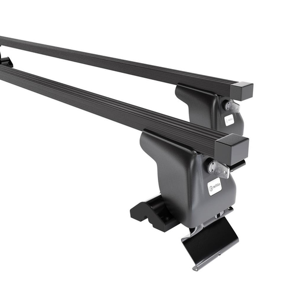 Základný nosič na strechu auta pre Nissan Almera mk II Hatchback (2000-2006) - čierny priečny nosič - bez montážnych prvkov - Oceľ