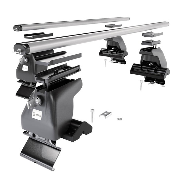 Základný nosič na strechu auta pre Nissan Almera mk II Sedan (2000-2006) - strieborný priečny nosič - bez montážnych prvkov - Hliník
