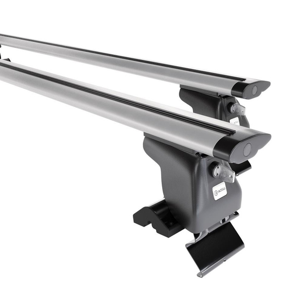 Základný nosič na strechu auta pre Hyundai H-1 Van (2008-2021) - strieborný priečny nosič - bez montážnych prvkov - Hliník