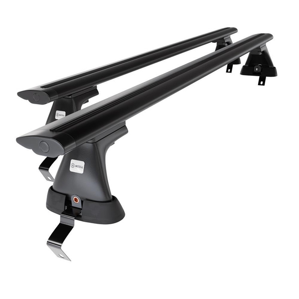 Základný nosič na strechu auta pre Fiat Bravo Hatchback (2007-2014) - čierny priečny nosič - bez montážnych prvkov - Hliník