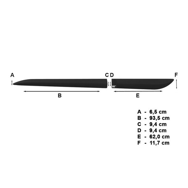 Čierne bočné lišty pre Mitsubishi Outlander II SUV (2006-2013) - (dĺžka líšt: 935mm; 620mm)