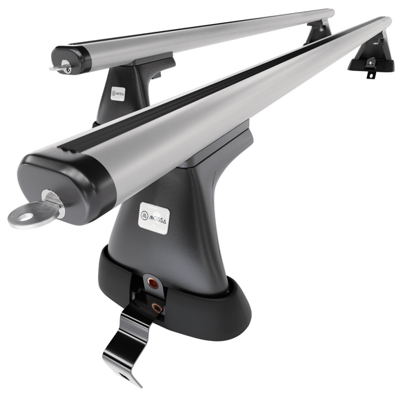 Základný nosič na strechu auta pre Skoda Rapid Hatchback (2013-2019) - strieborný priečny nosič - bez montážnych prvkov - Hliník