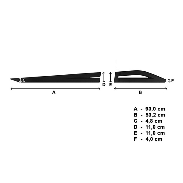 Čierne bočné lišty pre Suzuki Across SUV (2020-....)