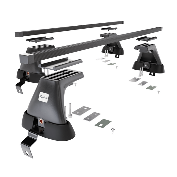 Základný nosič na strechu auta pre Renault Fluence Sedan (2009-2016) - čierny priečny nosič - bez montážnych prvkov - Oceľ