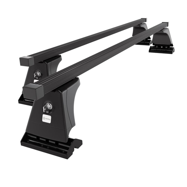 Základný nosič na strechu auta pre Peugeot 207 Hatchback (2006-2012) - čierny priečny nosič - montážne body - Oceľ