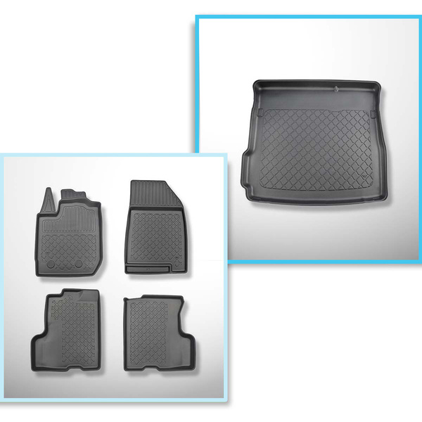 Súprava rohož do batožinového priestoru a autokoberčeky TPE na mieru do: Dacia Duster II SUV (01.2018-05.2024) - pohon na 2 kolesá; tiež pre verziu LPG (TC e 100 LPG)