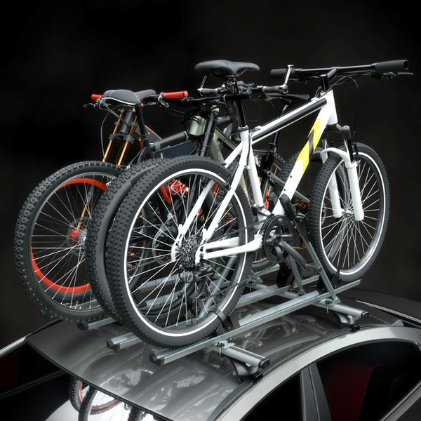 Nosič na bicykle na strechu auta, Hliníkový držiak bicyklov na strechu auta - 4xM-17