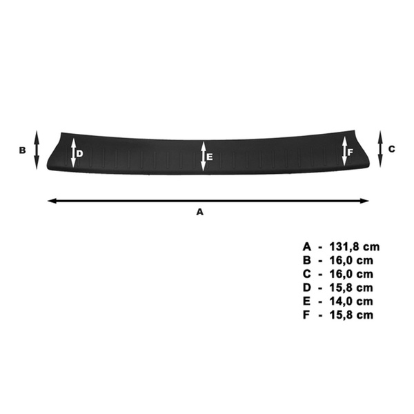 Čierny kryt zadného nárazníka pre Peugeot Partner II Van (2008-2018)