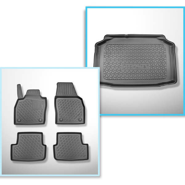 Súprava rohož do batožinového priestoru a autokoberčeky TPE PREMIUM na mieru do: Audi A1 GB Sportback (07.2018-2024) - spodný batožinový priestor; modely bez pohyblivej podlahy batožinového priestoru