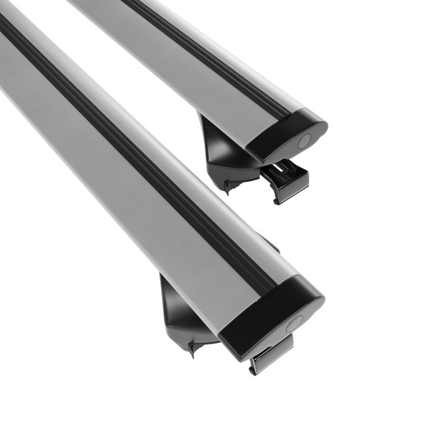 Základný nosič na strechu auta pre DS 7 Crossback (2018-....) - strieborný priečny nosič - integrované zábradlia - Hliník