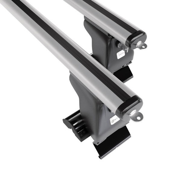 Základný nosič na strechu auta pre Nissan Almera mk II Sedan (2000-2006) - strieborný priečny nosič - bez montážnych prvkov - Hliník