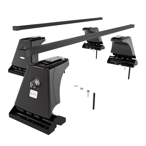 Základný nosič na strechu auta pre Citroen C6 Sedan (2005-2012) - čierny priečny nosič - montážne body - Oceľ