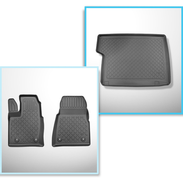 Súprava rohož do batožinového priestoru a autokoberčeky TPE na mieru do: Ford Tourneo Custom Van (02.2018-06.2023)