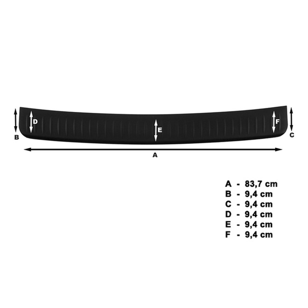 Čierny kryt zadného nárazníka pre Volkswagen Passat B6 Sedan (2006-2010)