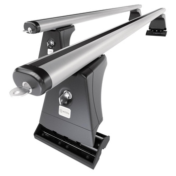 Základný nosič na strechu auta pre Ford Tourneo Custom I Autobus (2014-2023) - strieborný priečny nosič - montážne body - Hliník