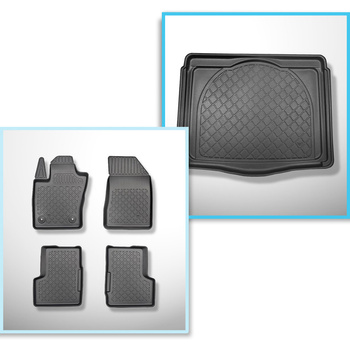 Súprava rohož do batožinového priestoru a autokoberčeky TPE na mieru do: Jeep Renegade SUV (09.2014-06.2018) - spodný batožinový priestor (bez multifunkčnej podlahy); nie pre 4ex Plug-in Hybrid verziu