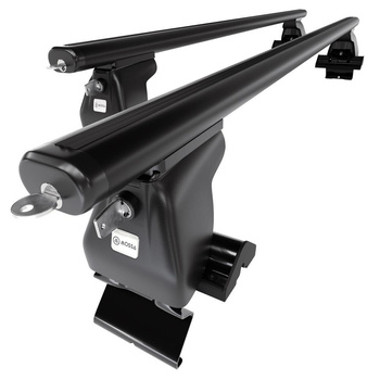 Základný nosič na strechu auta pre Nissan Almera mk II Hatchback (2000-2006) - čierny priečny nosič - bez montážnych prvkov - Hliník