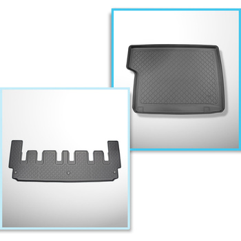 Súprava rohož do batožinového priestoru a autokoberčeky TPE na mieru do: Ford Tourneo Custom Van (02.2018-06.2023)