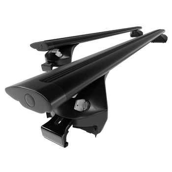 Základný nosič na strechu auta pre BMW X2 F39 SAC (2018-2023) - čierny priečny nosič - integrované zábradlia - Hliník