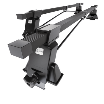 Základný nosič na strechu auta pre Mitsubishi Carisma Sedan (1997-2005) - čierny priečny nosič - montážne body - Oceľ