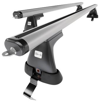 Základný nosič na strechu auta pre Fiat Bravo Hatchback (2007-2014) - strieborný priečny nosič - bez montážnych prvkov - Hliník