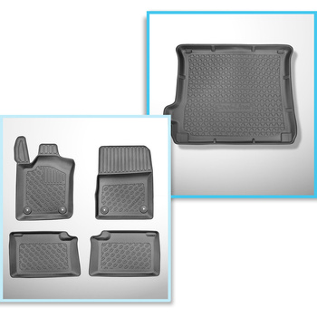 Súprava rohož do batožinového priestoru a autokoberčeky TPE PREMIUM na mieru do: Jeep Grand Cherokee IV WK2 SUV (07.2013-11.2020)