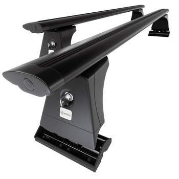 Základný nosič na strechu auta pre Volkswagen Multivan T7 Van (2022-....) - čierny priečny nosič - montážne body - Hliník